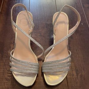 I. Miller Champagne Sparkling Open Toe Heels